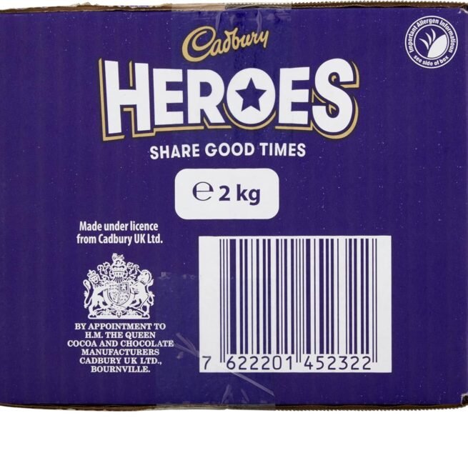Cadbury Heroes 2 Kg (Pack of 2) Chocolate Bulk Sharing Box, Milk Chocolates Individually Wrapped,